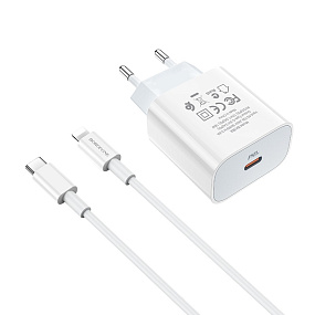 СЗУ-Type-C Borofone BA38A Plus PD20W+ USB-C/Lightning белый