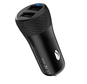 АЗУ-USB HOCO Z21 2 выхода 3.4A 12W черный(УЦЕНКА)б/у, потертости