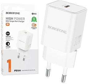 СЗУ-Type-C Borofone BN13 1 выход PD30W белый