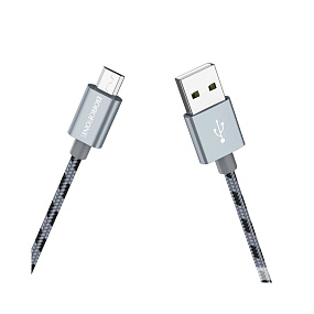 Дата кабель micro USB - USB Borofone BX24 1м 2.4A серый