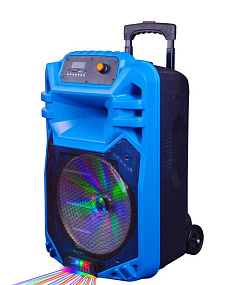 Колонка FH-B12 (Bluetooth/MicroSD/USB/FM/пульт/AUX/Microphone) 40W черно-синяя