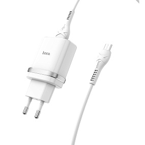 СЗУ+ micro USB Hoco C12Q 18W/QC 3.0 1 выход белый