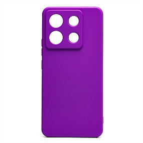 Силиконовый чехол Xiaomi Redmi Note 13 4G с закрытой камерой фиолетовый
