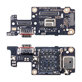 Шлейф Xiaomi Redmi Note 11 Pro+ 5G (21091116UG) плата системный разъем/разъем SIM/микрофон