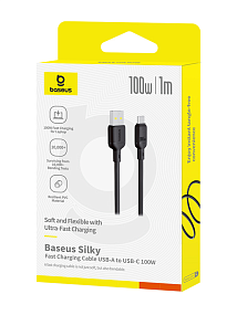 Дата кабель Type-C USB Baseus Silky Series (P10377703113-02) 100W 1м 3A черный