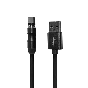 Дата кабель магнитный USB (папа) - micro/lightning/type-c (папа) 3в1 1м черный (УЦЕНКА) Потёртости