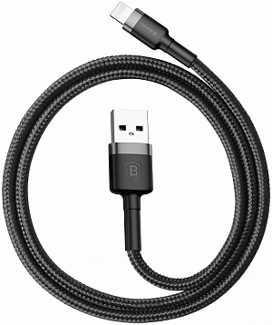 Дата кабель lightning - USB Baseus Cafule (CALKLF-BG1) 1м 2.4A черный