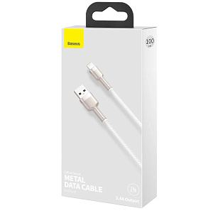 Дата кабель lightning - USB Baseus Cafule (CALJK-A02) 1м 2.4A белый