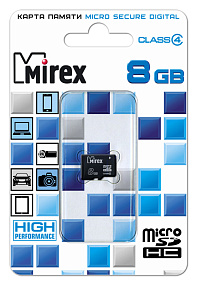 MicroSD 8Gb Mirex Class 4 без адаптера
