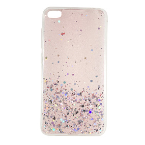 Задняя накладка Xiaomi Redmi Go PS c блестками розовый