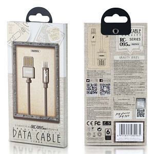 Дата кабель micro USB - USB Remax Gravity RC-095m магнитный 1м черный