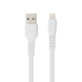 Дата кабель lightning - USB Baseus CALZY-B02 Tough плоский белый 1m