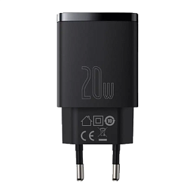 СЗУ-USB/Type-C Baseus Compact 2 выход (CCXJ-B01) 20W 3A черный