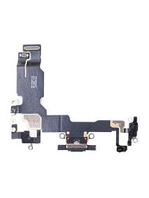 Шлейф iPhone 15 на системный разъем/микрофон Черный - Премиум