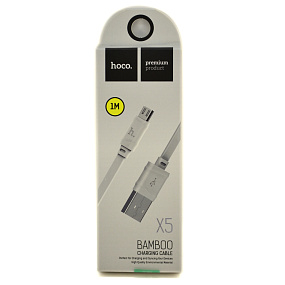 Дата кабель micro USB - USB Hoco X5 плоский белый