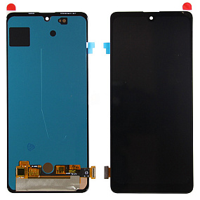 Дисплей для телефона Samsung A715F (A71) в сборе с тачскрином Черный - (AMOLED) (O - вырез камеры)