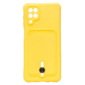 Силиконовый чехол для Samsung A125 Galaxy A12 с визитницей желтый