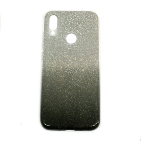 Силиконовый чехол Xiaomi Redmi Note 7 Gradient SC097 черный/серебро