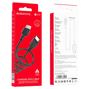 Дата кабель Type-C - USB Borofone BX70 3A 1м черный