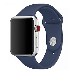 Ремешок для Apple Watch Sport N 42/44/45/49 mm силикон на кнопке (S) синий