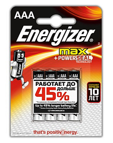 Батарейка ААА Energizer LR3 4BL Max 1шт