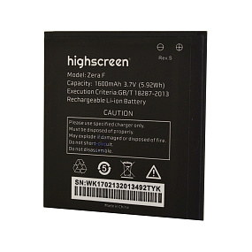 АКБ ORIG для телефона Fly BL7405 IQ449/Highscreen Zera F (Rev.S) тех. упаковка 