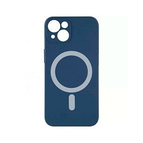 Кейс iPhone 14 силикон Magsafe темно-синий