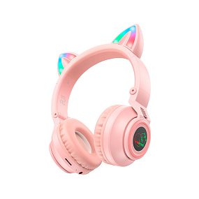 Bluetooth-наушники с ушами Borofone BO18 полноразмерные розовые