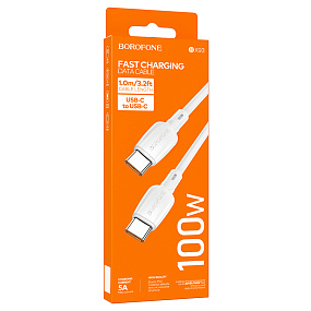 Дата кабель Type-C - Type-C Borofone BX93 240W 5A 1м белый