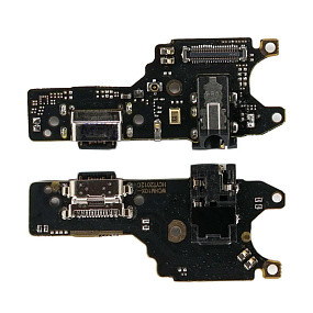 Шлейф Xiaomi Redmi Note 9 плата системный разъем/разъем гарнитуры/микрофон - Премиум