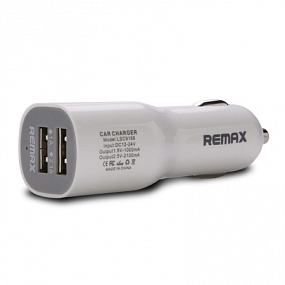 АЗУ-USB Remax Mini car 2 выхода 1A/2.1A (RCC201mini) белый