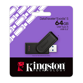 64Gb Kingston DataTravele Exodia S черный 3.2