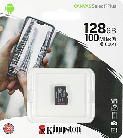 MicroSD 128GB Kingston Class 10 Canvas Select Plus A1 100MB/s без адаптера