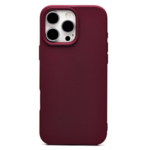 Кейс iPhone 16 Pro Max Silicone Case без логотипа бордовый