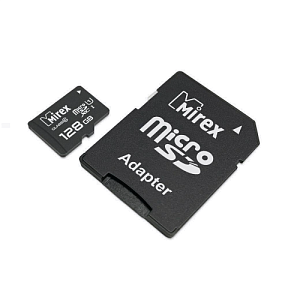 MicroSD 128Gb Mirex Class10 UHS-III 90Mb/s +SD adapter