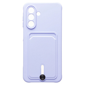 Силиконовый чехол для Samsung A266 Galaxy A26 5G с визитницей светло-фиолетовый