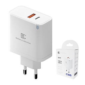 СЗУ-USB/USB-C BC C65 2 выхода 65W белый