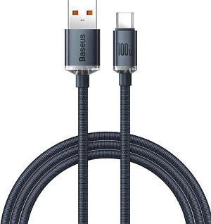 Дата кабель Type-C USB Baseus Crystal Shine (Cajy000401) 100W 1м 5A черный