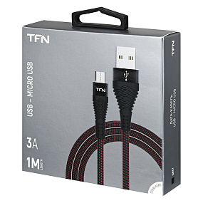 Дата кабель micro USB - USB TFN Forza CFZMICUSB1MBK 3A 1м черный