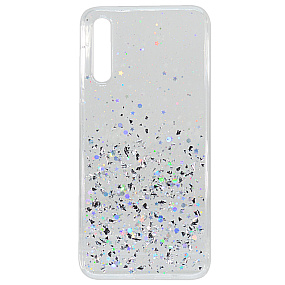 Задняя накладка для Samsung A505 Galaxy A50 PS с блестками прозрачный
