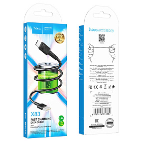 Дата кабель micro USB - USB Hoco X83 2.4A 1м черный