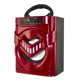 Колонка QS-201 (Bluetooth/MicroSD/USB/FM/AUX) красный