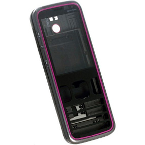 корпус для телефона Nokia 5630+ср.часть (черный/розовый)