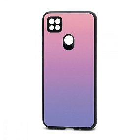 Задняя накладка Xiaomi Redmi 9C стекло Gradient (002) розово-голубой