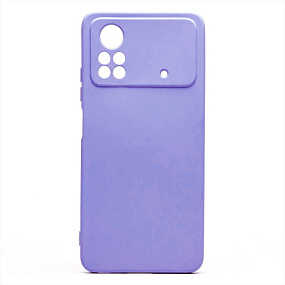 Силиконовый чехол Xiaomi Poco X4 Pro светло-фиолетовый
