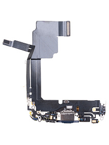 Шлейф iPhone 15 Pro на системный разъем/микрофон Черный - Премиум