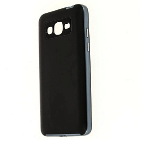 Силиконовый чехол для Samsung J210 Galaxy J2 (2016) под металлик черный