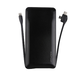 Портативное зарядное устройство Awei P51K USB/micro/lightning 10000mAh черный