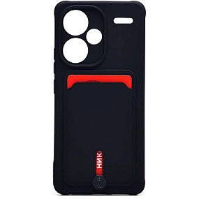 Силиконовый чехол Xiaomi Redmi Note 13 Pro+ с визитницей черный