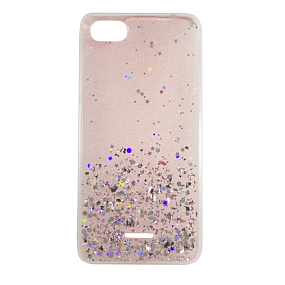 Задняя накладка Xiaomi Redmi 6A PS c блестками розовый